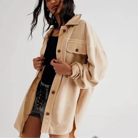 Free People Jackets & Blazers - Free People Ruby Jacket in Beige Size XL
